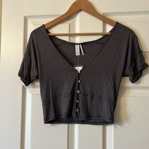 Urban outfitters crop top - large - dark grey